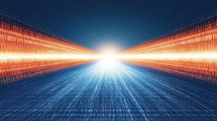 Abstract futuristic technology background with binary code data stream concept