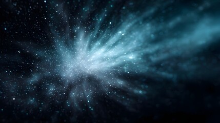 Wall Mural - particle explosion with digital interface background futuristic tech concept