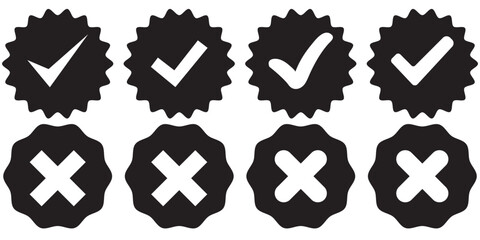 Wall Mural - green checkmark icons for approval and verification
