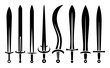 © Parvej stock - Collection of Silhouetted Swords with Various Designs and Styles