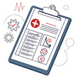 © saharima - Medical clipboard with health data and icons