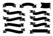 © ThephotoLab - Collection of Black Ribbon Banners and Flags on White Background