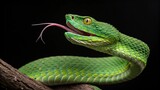 green snake on a branch