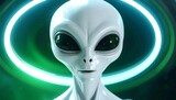 Grey Alien Closeup Portrait.