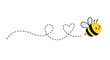 © Mark - Cute bee with heart-shaped flight path on white background