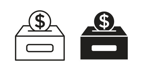 Canvas Print - donation box icon