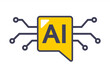 © PlutusART - yellow icon ai. artificial intelligence communication.