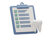 © Eoin - Isolated Clipboard with Checkmarks and Tooth Icon for Dental Examination and Checklist