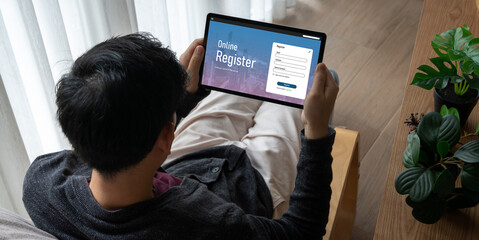 Wall Mural - online registration form for modish form filling on the internet website