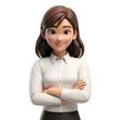 © shahida  - 3d friendly businesswoman with crossed arms isolated on transparent background