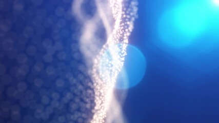 Wall Mural - radiant burst of soft blue light above a shimmering field of glowing particles