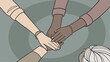 © Kulo POOL  - Diverse Hands United in Collaboration and Teamwork Illustration.