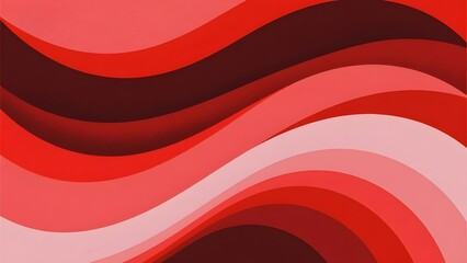 Abstract Wavy Lines in Red and Pink Tones