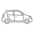 © dariyah - Vector illustration of a small car side view, representing automobile, transportation, and travel.
