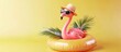 © Maple Stock Photo - 3D rendering of a charming flamingo in sunglasses and a hat.