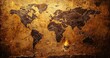 © Maple Stock Photo - Cave painting from prehistoric times showcasing an ancient world map.