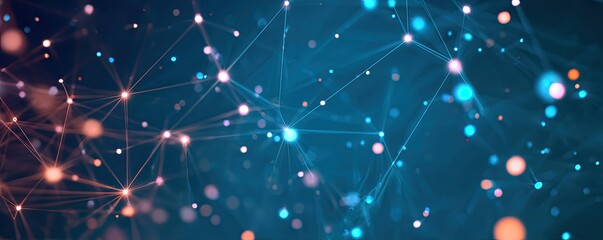 Creating Digital Networks Virtual Space Abstract Art Tech Environment Creative Angle Glowing Blue Concept