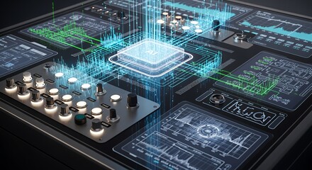 AI Processor Futuristic Technology Interface