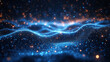 © Supawit - A vibrant canvas of azure, punctuated by an intricate network grid woven from luminous particles that shimmered like digital dreams, a testament to the power of artificial intelligence AIG21