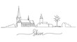 © godsfavoritearts - Skive City Skyline Minimalist Line Art.