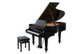 © Vooglo - Black grand piano with stool isolated on transparent background
