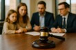 © HikikomorAI - Family legal consultation with lawyer, gavel in focus. Divorce, child custody, property division, and family law mediation.