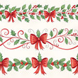 © Nataliya Selyutina - Red ribbon frames — seamless festive borders made of bows, ribbons, and holly.