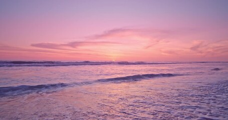 Wall Mural - Beautiful Sea in sunset or sunrise light sky summer season,Footage from drone camera,Amazing sea beach ocean sunset sky background
