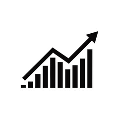 Wall Mural - Financial Growth Chart Showing Positive Trends and Market Success with Upward Arrow and Increasing Bar Graphs Representing Business Performance