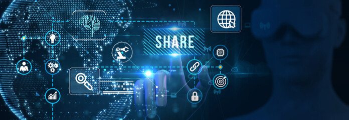 Wall Mural - Sharing Concept. Business, Technology, Internet and network concept. 3d illustration