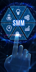 Wall Mural - Business, Technology, Internet and network concept. SMM Social Media Marketing. 3d illustration
