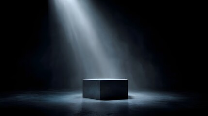 Wall Mural - Illuminated podium in minimalist studio setting