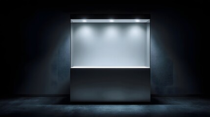 Canvas Print - empty modern product display with dramatic lighting