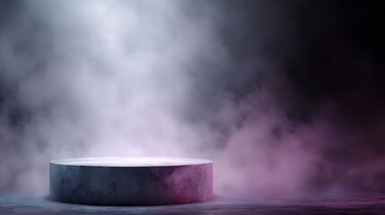 Wall Mural - floating podium in soft mist with a dreamy glow