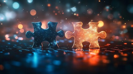 Wall Mural - colorful puzzle pieces connect in this artistic representation. this image showcases creativity and 
