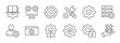 © AGE - Settings and setup line icon set collection . Option, installation, regulation and control tool. Outline vector icon in linear style. Series of pictograms. eps 10