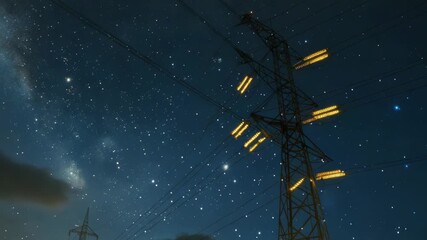 Wall Mural - A dark blue night sky filled with countless stars, a beautiful celestial view