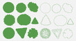 © Muflif - Diverse collection of green and outline tree top view icons for architectural design and landscaping