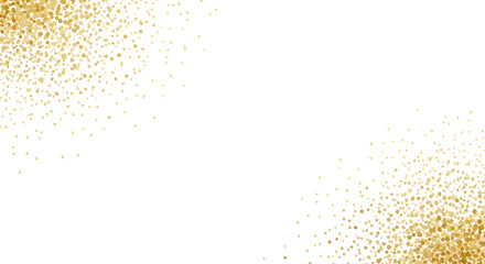 Elegant golden glitter corner elements isolated on transparent background, perfect for adding a touch of luxury to your designs and invitations