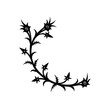 ©  anjalistudio - gothic thorny vine corner piece silhouette vector