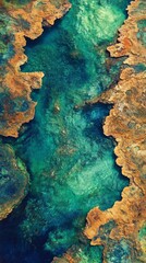  An underwater landscape with coral reefs and turquoise water is useful for articles about nature and sea travel.