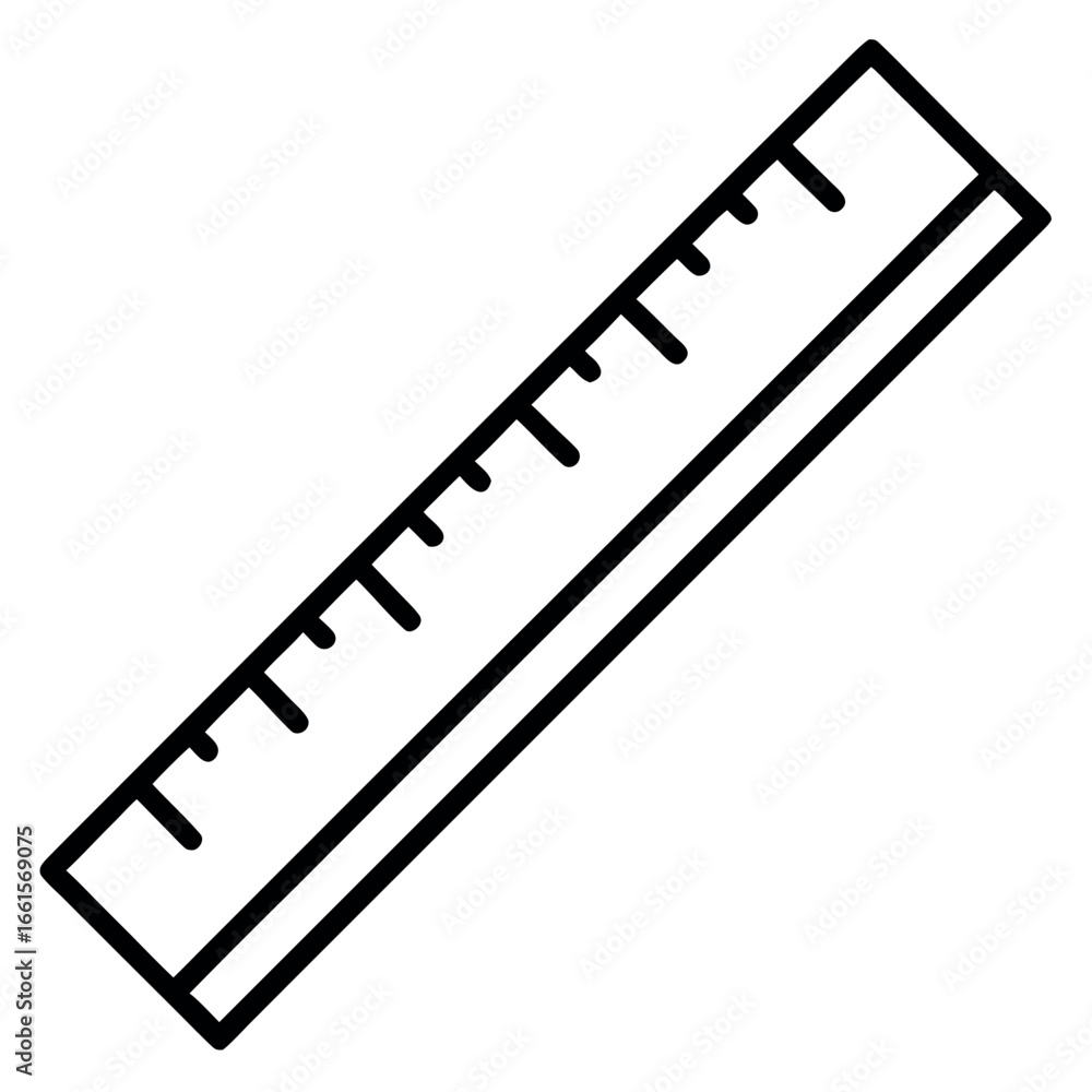 Ruler Line Art Coloring Page Stock Vector | Adobe Stock