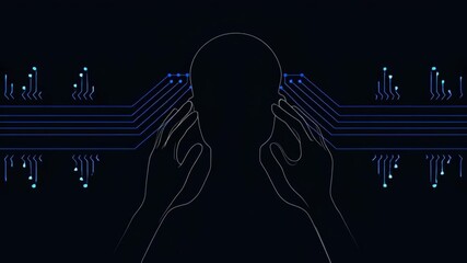 Wall Mural - abstract representation of artificial intelligence and human interaction in minimalist design