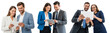 © Image Creative Stock - Collection of business people using tablet and working together isolated on white or transparent background