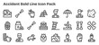 © Ehtisham - Bold Outline Icons - Accident Set with 24 Vectors