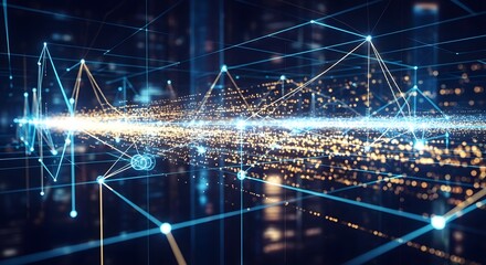 Digital cyberspace and data network connections. Transfer digital data over high-speed internet. Technology digital data in the future background concept
