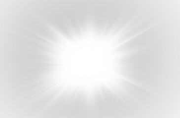 Wall Mural - png sunshine with glowing star nature light bling flare abstract vibrant sky summer weather transpar