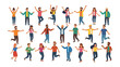 © abidakhatun - A Diverse Ensemble of Joyful Individuals: A dynamic illustration capturing a diverse array of people in moments of uninhibited joy. Each figure embodies unique expressions and gestures.
