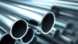 © Kitta Studio - Close-Up View of Clean Stainless Steel Pipes in Industrial Setting