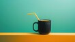 © Color - Black Mug on a Minimalist Pure Background